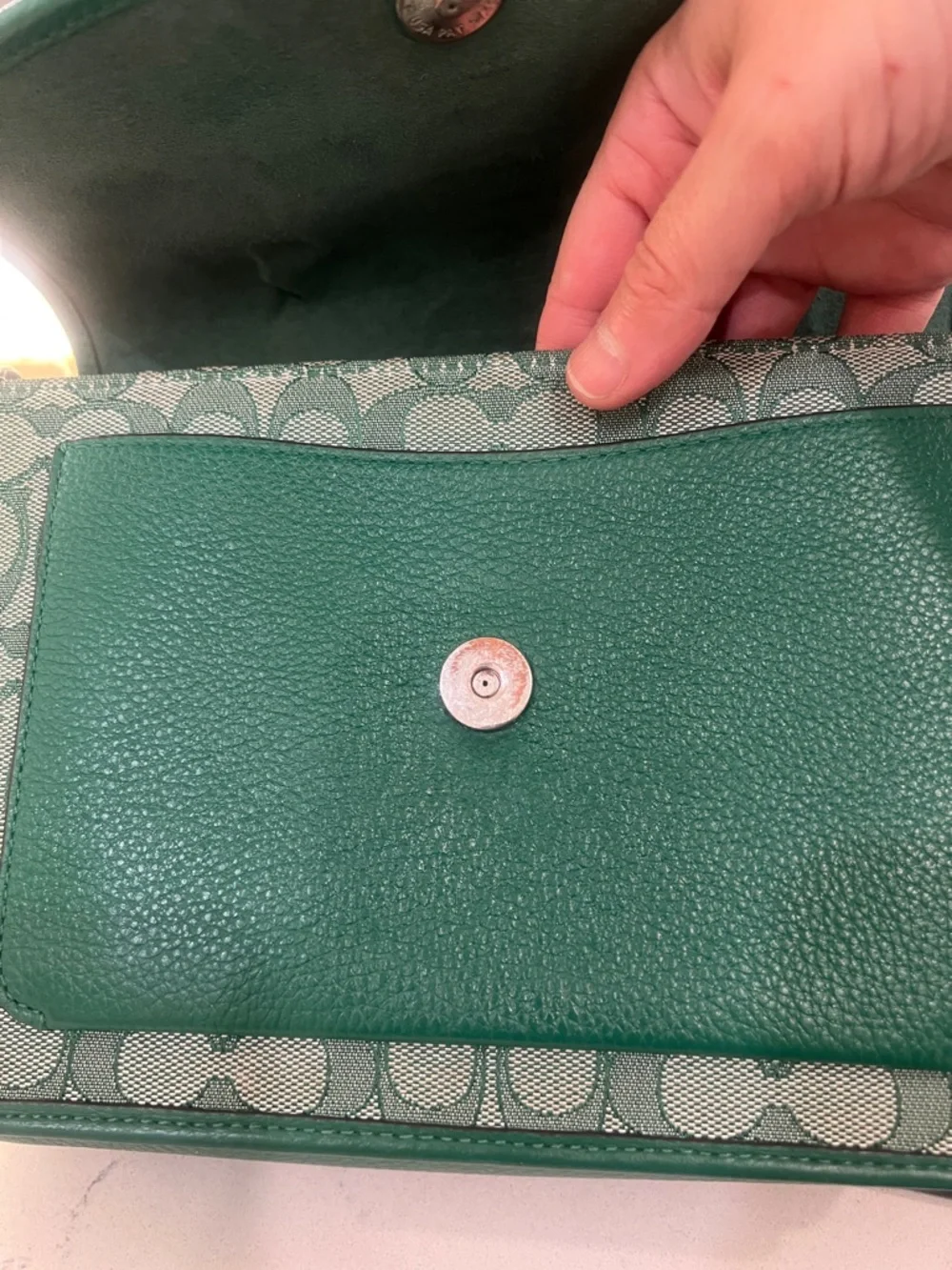 Coach Green Signature Jacquard Crossbody Shoulder Bag - Picture 10 of 15